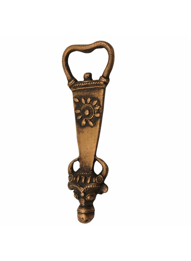 Bhunes Brass Bastar Art Bottle Opener Tribal Handmande OpenerGold 55 Inch 1 Piece