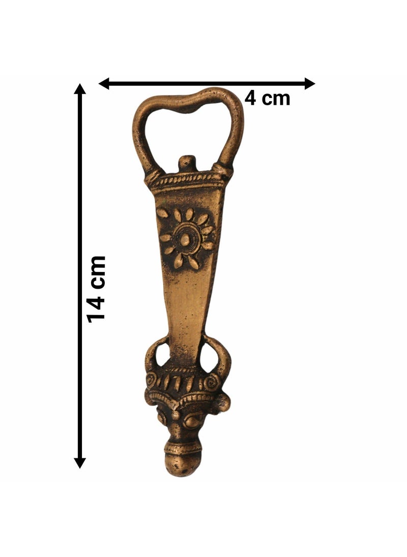 Bhunes Brass Bastar Art Bottle Opener Tribal Handmande OpenerGold 55 Inch 1 Piece