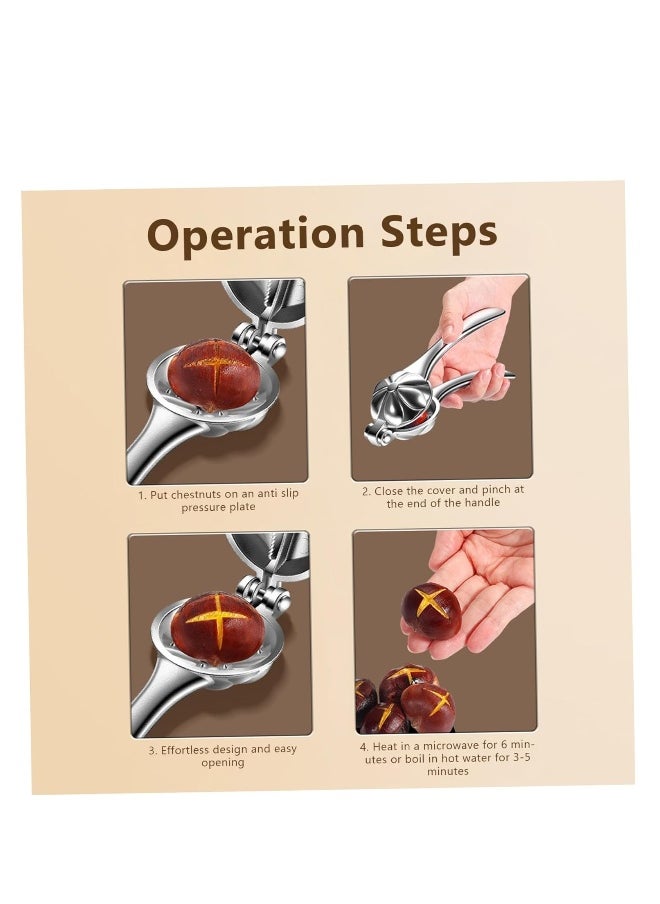 Stainless Steel Chestnut Cutter Nut Cracker Sheller Walnut Pliers Metal Nut Opener Plier 304 Stainless Steel Kitchen Tools Nut Walnut Kitchen Dried Fruit Opener
