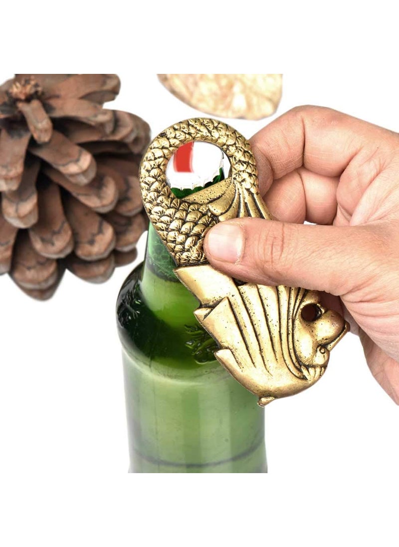 IndianShelf Merlion Lion Bottle Cap Opener Gold Bottle Openers Brass Beer Openers Farmhouse Dcor Items Portable Bar Set Cocktail Making Set