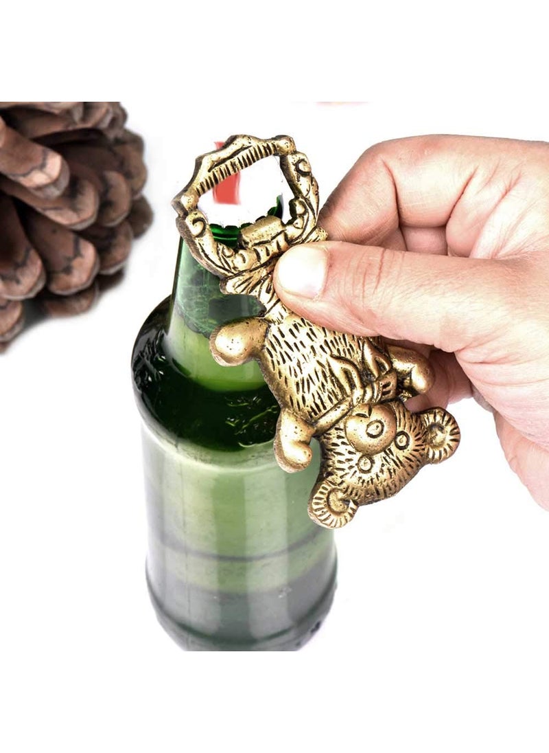 IndianShelf Heavy Duty Beer Bottle Opener Teddy Bear Bottle Openers Brass Gold Beer Bottle Openers Wine Bar Accessories and Decor Bar Sets Drink Set with Full Accessory