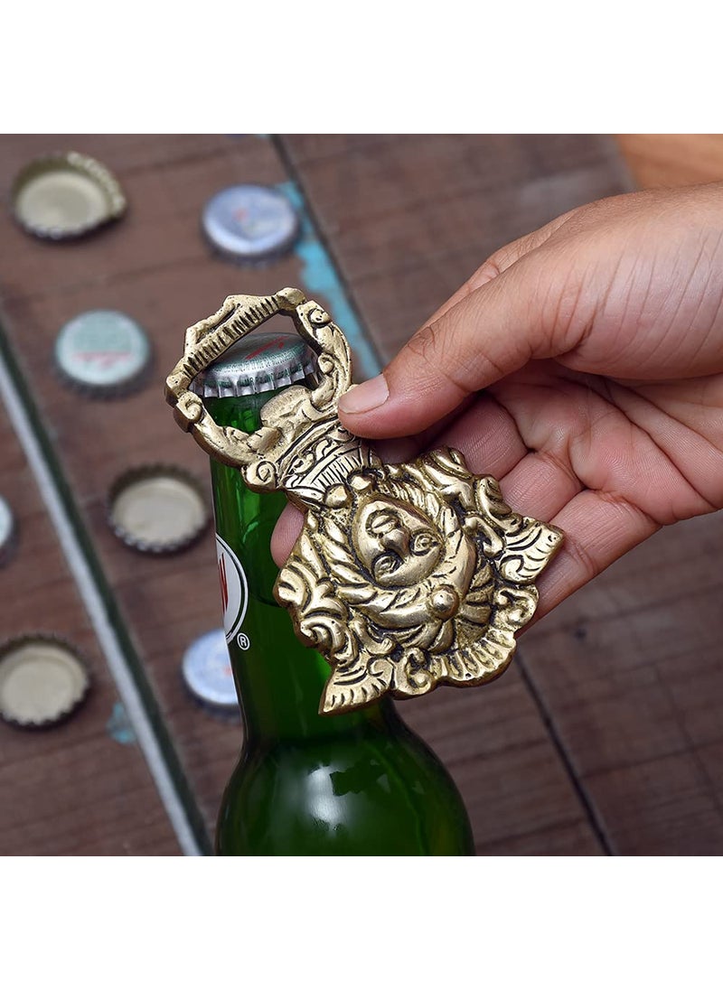 IndianShelf Soda Opener Tribal Head Bottle Openers Gold Brass Beer Bottle Opener Kitchen Tool Bar Gifts for Men Wine Gift Set