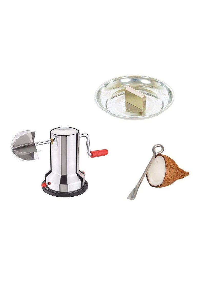 SBAPRIME Stainless Steel Coconut Breaker with Coconut Scraper Machine Coconut Opener Pack of 3