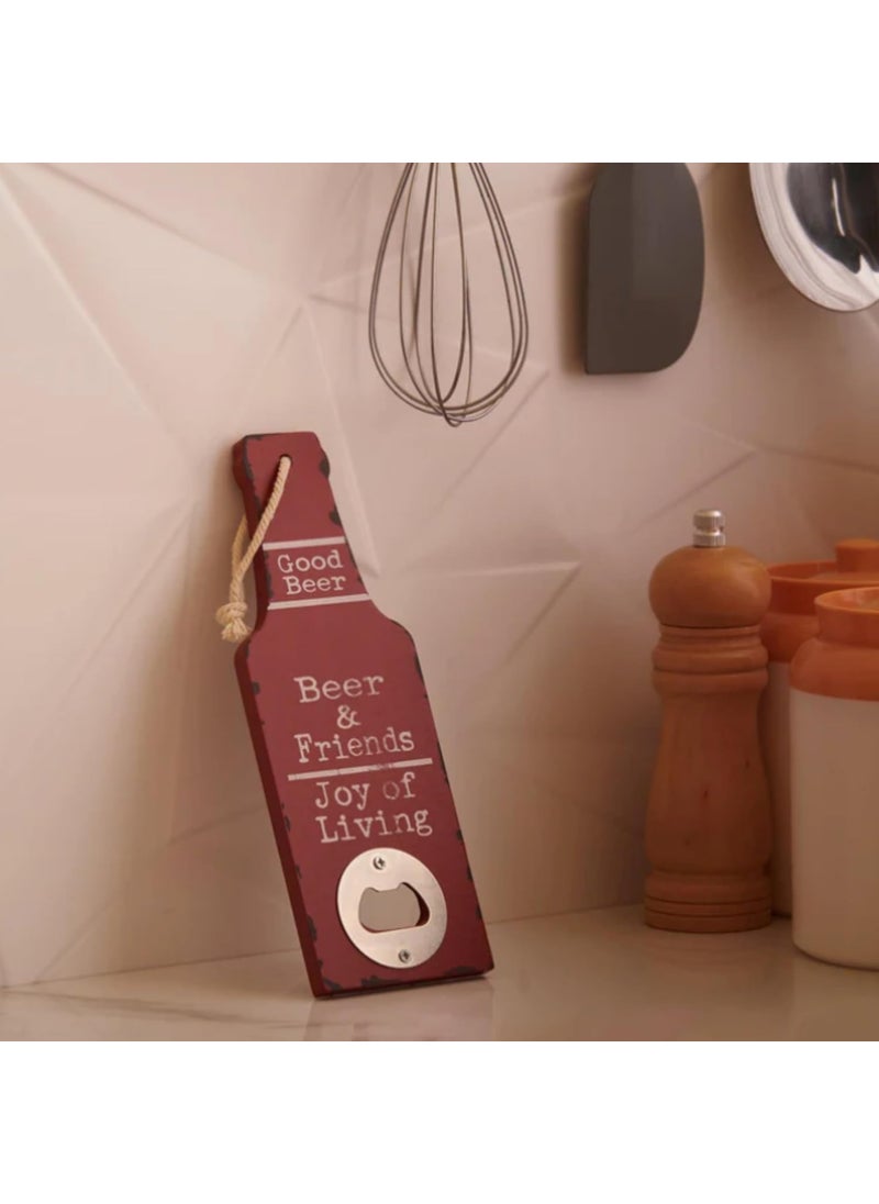 Bottle Opener Beer and Friends Wooden Bottle Opener Red Big Set of 2