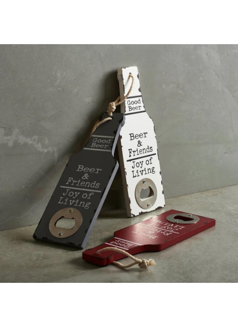 Bottle Opener Beer and Friends Wooden Bottle Opener Grey Big Set of 2