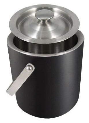 GLEDAM 15 Litre Double Walled Anti Rust Stainless Steel Insulated Black Ice Bucket with Silver LidIce Tong Japanese Jigger Keeps Ice Cold for 8 h Home and Party Bar AccessoriesSet of 3 Pcs