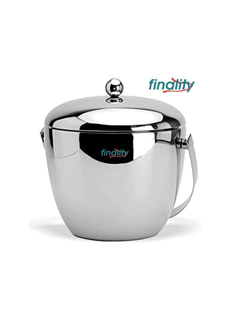 Apple Shape Mirror Finish Ice Bucket Double Wall Insulated Stainless Steel Ice Box with Lid 18L Mirror Finish Ideal for Home Bar Accessories Perfect Ice Cube Box Mini bar