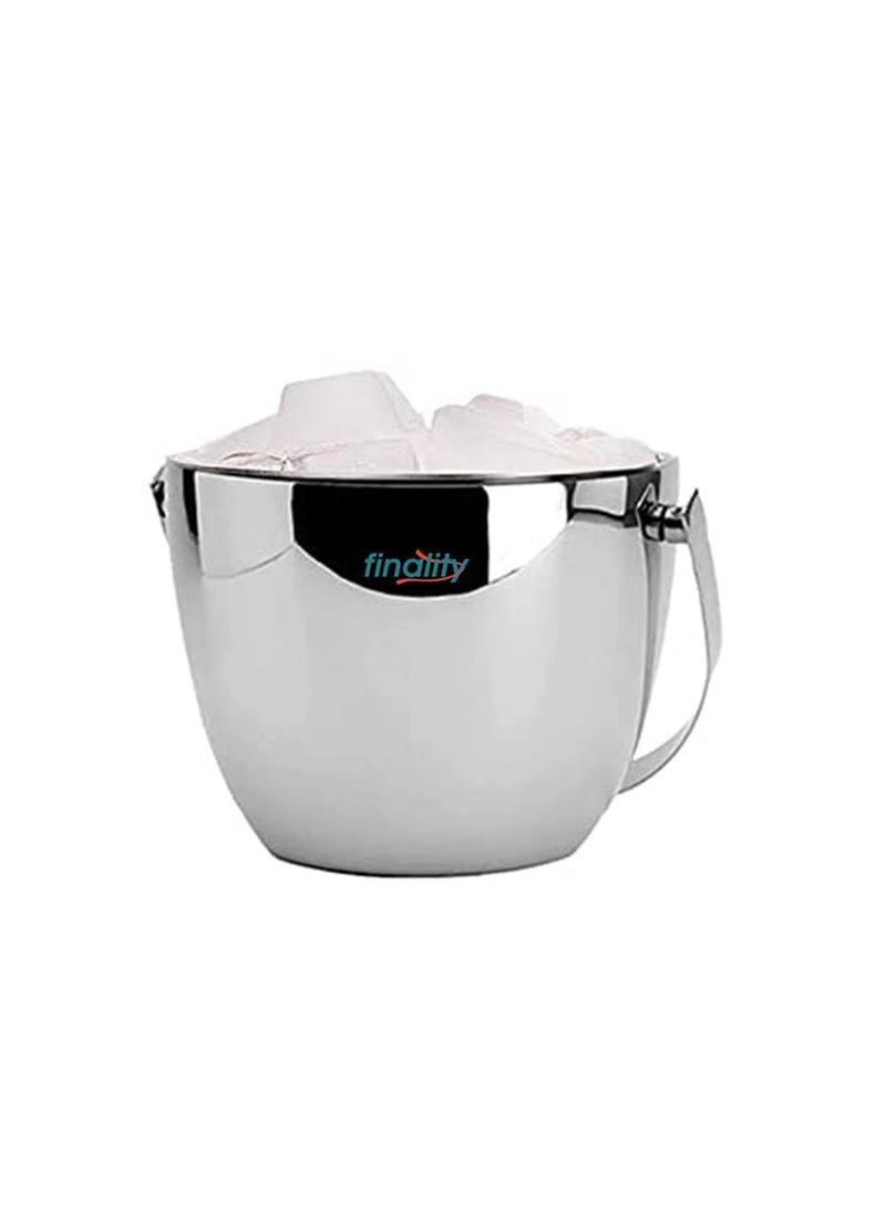 Apple Shape Mirror Finish Ice Bucket Double Wall Insulated Stainless Steel Ice Box with Lid 18L Mirror Finish Ideal for Home Bar Accessories Perfect Ice Cube Box Mini bar