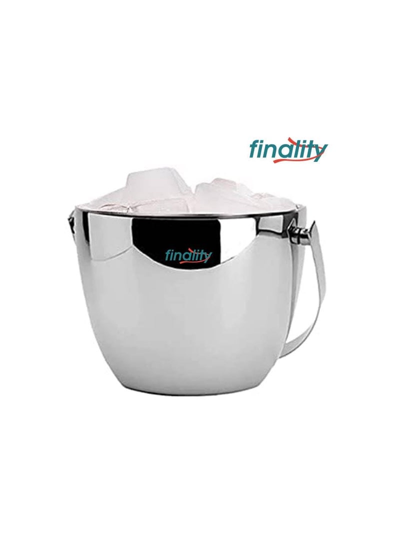 Apple Shape Mirror Finish Ice Bucket Double Wall Insulated Stainless Steel Ice Box with Lid 18L Mirror Finish Ideal for Home Bar Accessories Perfect Ice Cube Box Mini bar