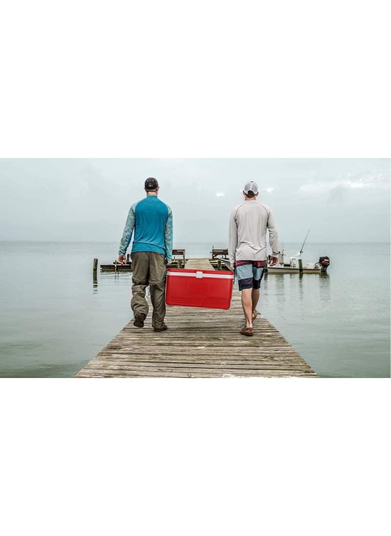 Divik Multi Storage Ice Box50 LTR Icebox Insulated Ice Bucket for Travel Party Picnic Bar Ice Cubes Chiller for Cold Drinks Medical Purpose 1Pcs Red