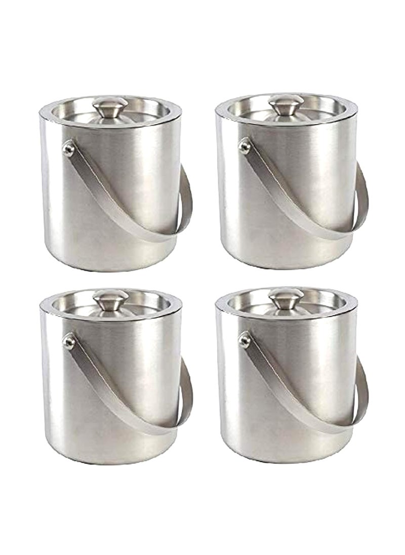 Dynore Stainless Steel Double Wall Ice Bucket 1000 ml Each Set of 4