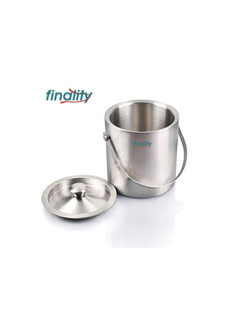 finality Double Walled Stainless Steel Insulated Ice Bucket with Lid 1 Liter Keeps Ice Cold for Long Hrs Great bar Tools for Home and bar Accessories Mini bar Wine
