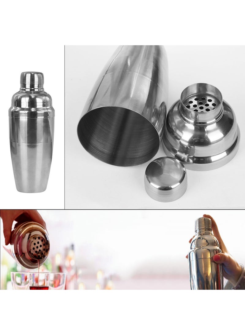 MOPERYOK 3 Piece Deluxe Bar Set 500 ml Mirror Finish Cocktail Shaker with Peg Measure Pourer Anti Rust Food Grade Stainless Steel Inbuilt Strainer