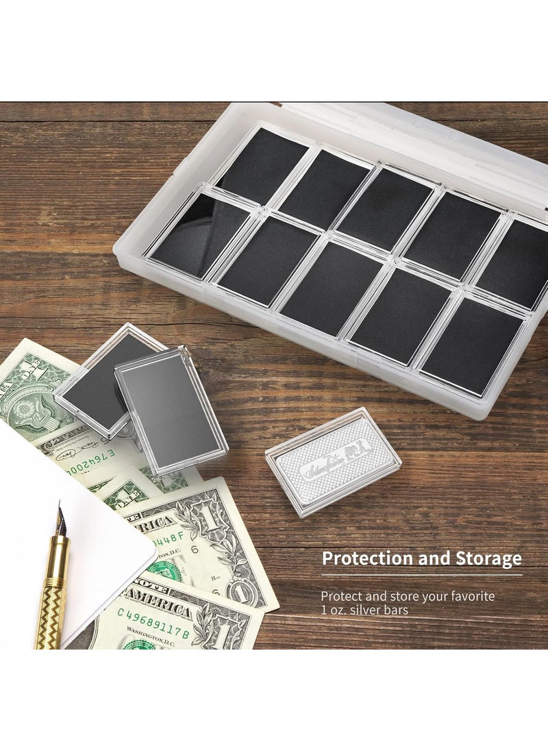 Yncotte 1 Oz Silver Bar Holder 20 Pcs Silver Bar Capsule Storage Bar Capsule Container for 1 Ounce Silver Bar