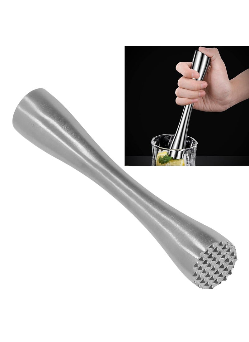 Rudra Export Stainless Steel Cocktail Muddler 10 Inches Mocktail Mojito Drinks Mixer Ice Crusher Bartender Kit for Home and Bar Accessories