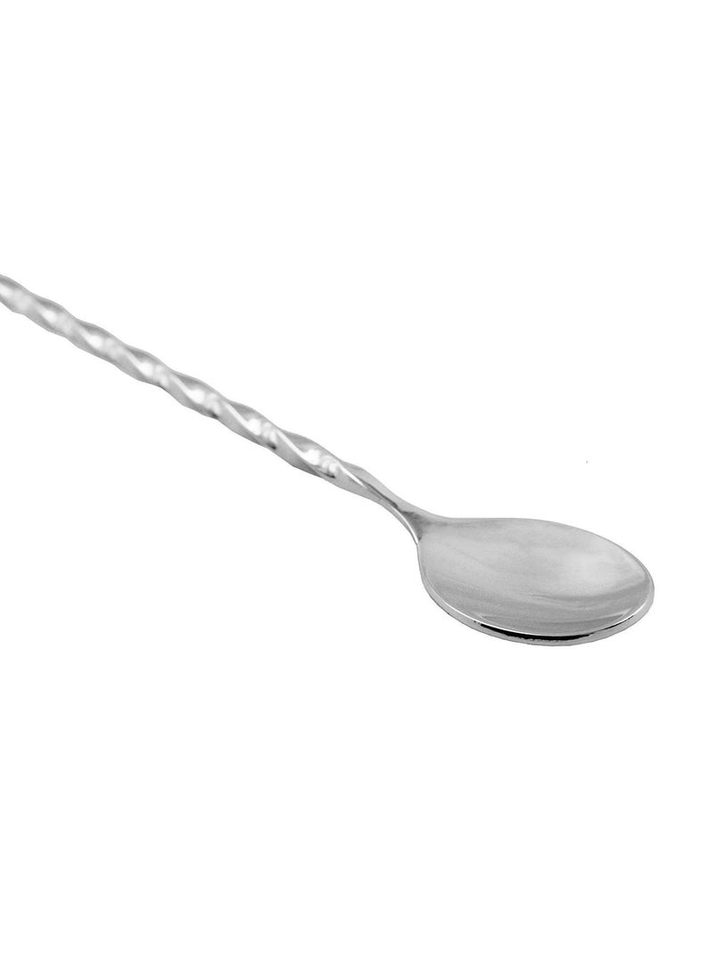 Rudra Exports Bar Spoon with Muddler topCocktail Mixing SpoonLong Handle StirringSpiral Pattern Bar Cocktail Shaker Spoon 28 cm 2 Pcs S