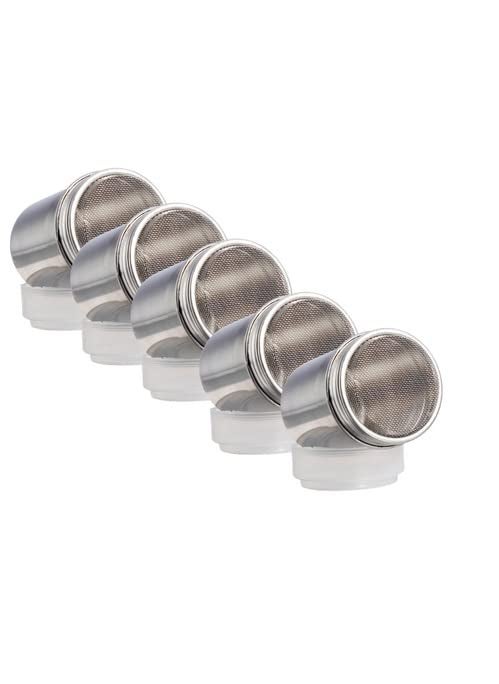 Dynore Stainless Steel Chocolate Shaker Chat Masala Sprinkler Dredger Shaker Set of 5
