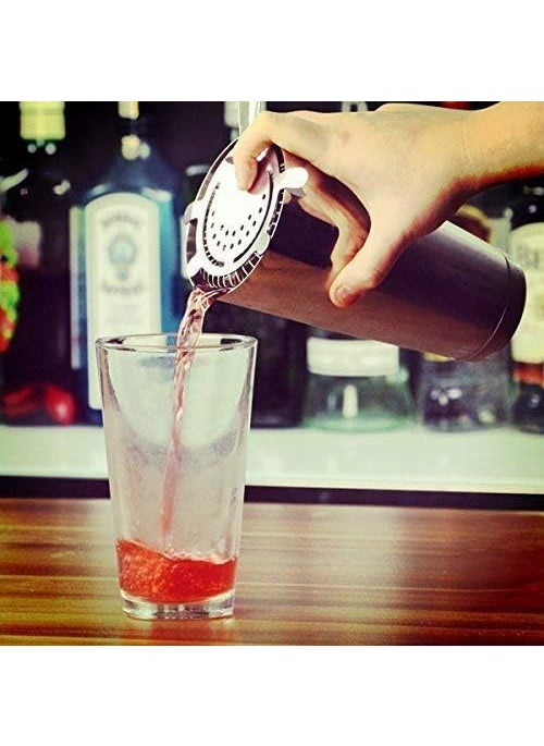 Rudra Exports Cocktail Shaker Martini Drink Shaker Boston Shaker Bar Set Cocktail Strainer Bar Tools Bartender Kit Stainless Steel Double Measuring Jigger Mixing Spoon 6 Pcs Set