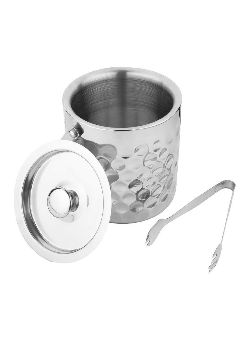 Steren Impex Stainless Steel 3 Piece Coin Design Bar Set for DrinkGift Double Wall Ice Bucket Tong Peg Measure