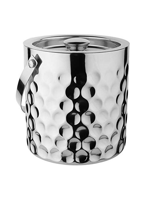 Steren Impex Stainless Steel 3 Piece Coin Design Bar Set for DrinkGift Double Wall Ice Bucket Tong Peg Measure