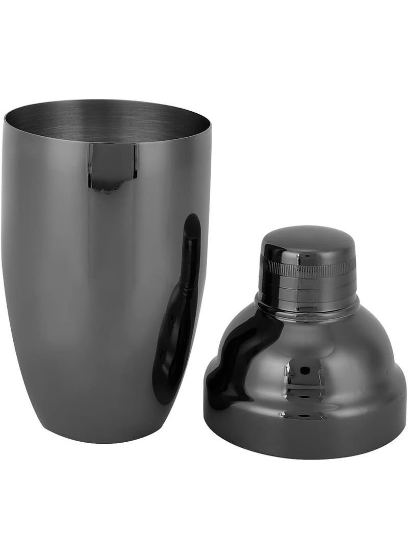 Prokitchen Cobbler Shaker Stainless Steel Drink Mixing Shaker Boston Shaker Mixer Professional Bartender Shaker for Cocktails Mocktails and More Black 550 ML