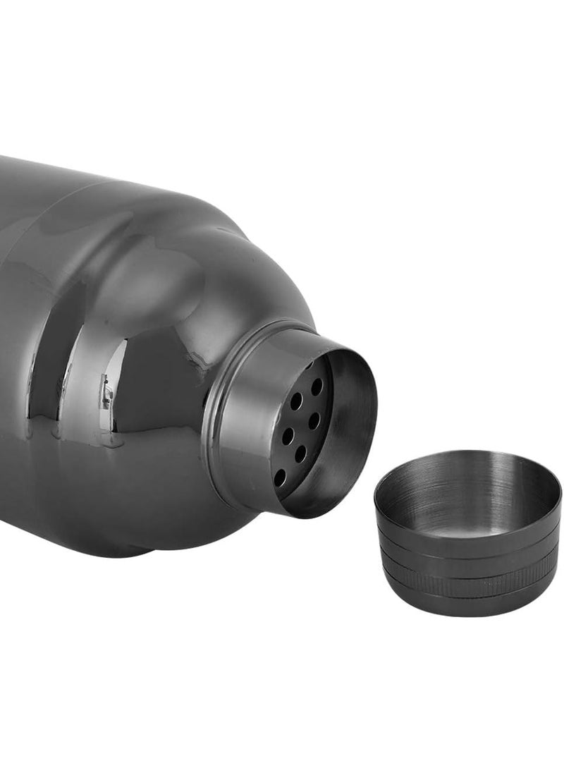 Prokitchen Cobbler Shaker Stainless Steel Drink Mixing Shaker Boston Shaker Mixer Professional Bartender Shaker for Cocktails Mocktails and More Black 550 ML