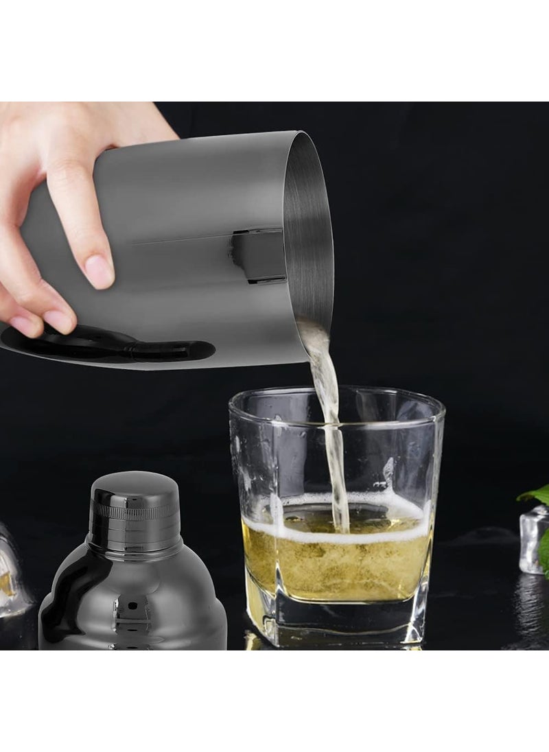 Prokitchen Cobbler Shaker Stainless Steel Drink Mixing Shaker Boston Shaker Mixer Professional Bartender Shaker for Cocktails Mocktails and More Black 550 ML