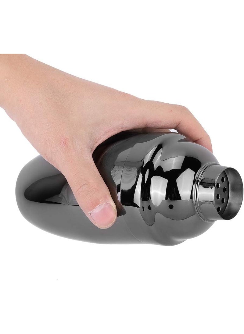 Prokitchen Cobbler Shaker Stainless Steel Drink Mixing Shaker Boston Shaker Mixer Professional Bartender Shaker for Cocktails Mocktails and More Black 550 ML