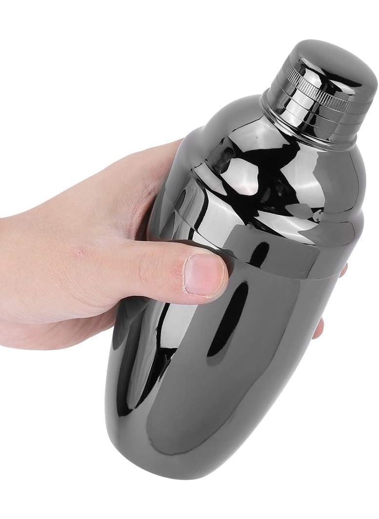 Prokitchen Cobbler Shaker Stainless Steel Drink Mixing Shaker Boston Shaker Mixer Professional Bartender Shaker for Cocktails Mocktails and More Black 550 ML