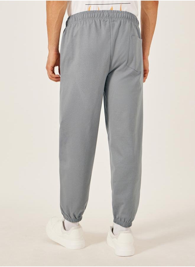 Slogan Print Relaxed Fit Cotton Terry Joggers