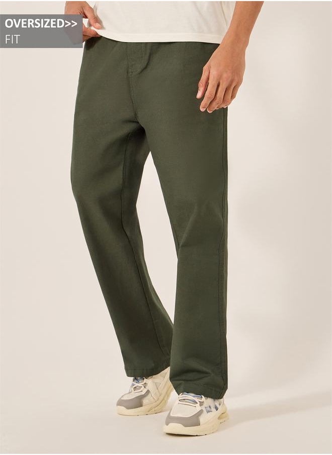 Oversized Ripstop Open Hem Joggers
