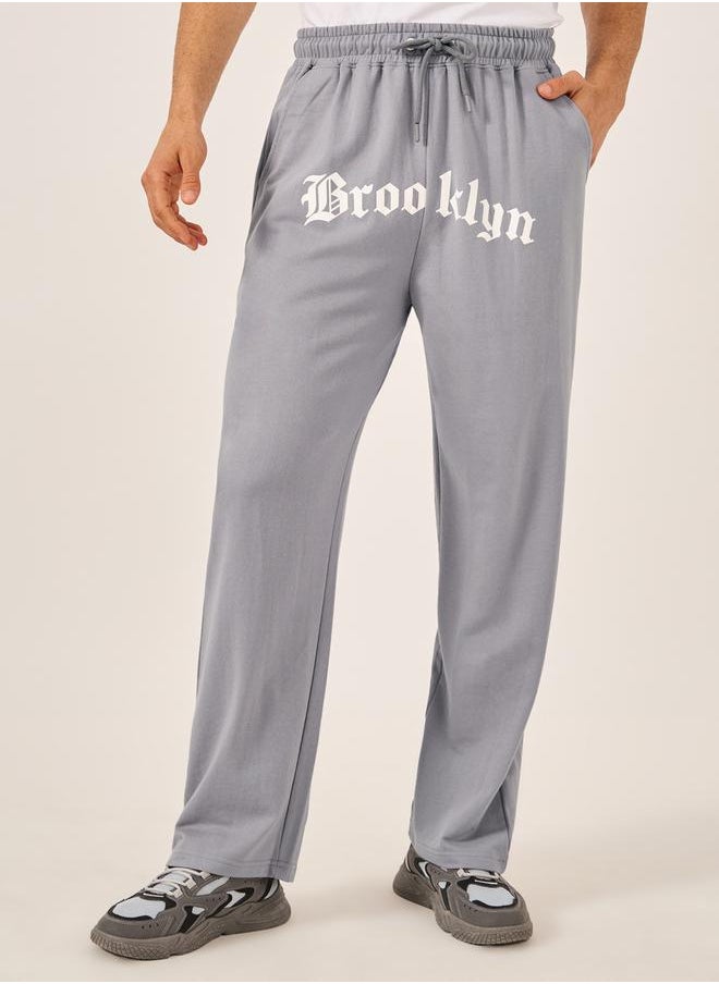 Gothic Text Placement Print Oversized Joggers