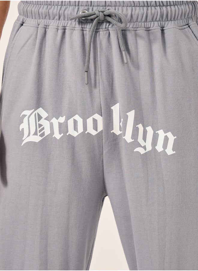 Gothic Text Placement Print Oversized Joggers