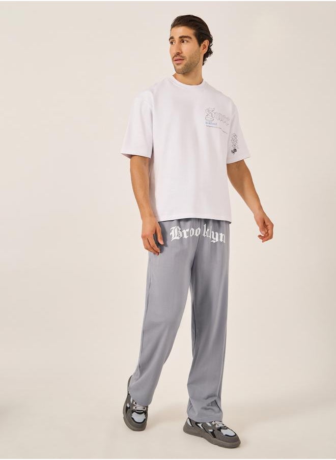 Gothic Text Placement Print Oversized Joggers