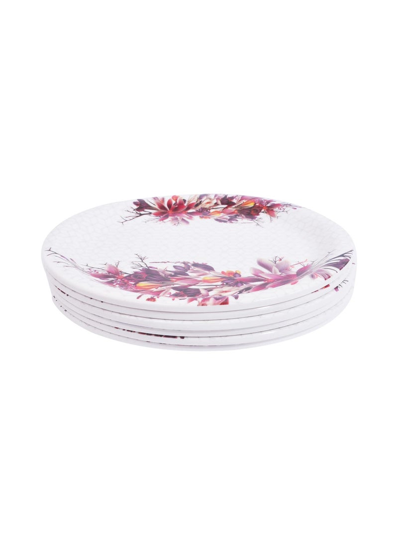 DRIZLING Melamine Plates 7 CHAMELY Floral Printed SnacksLunchParty Plates Set of 6