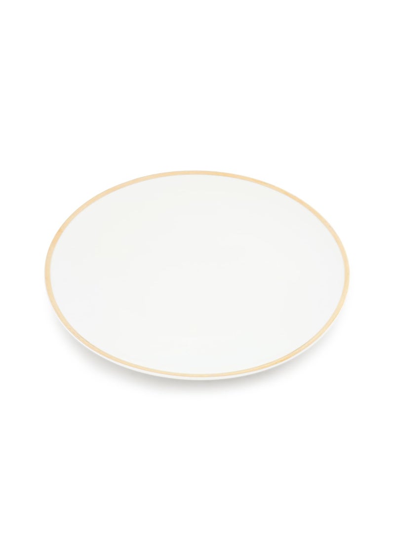 PURE HOME LIVING Set of 2 White Gold Rim Ceramic Dessert Plates Dishwasher Safe Plates for Kitchen Dining Restaurants Gifting Set of 2