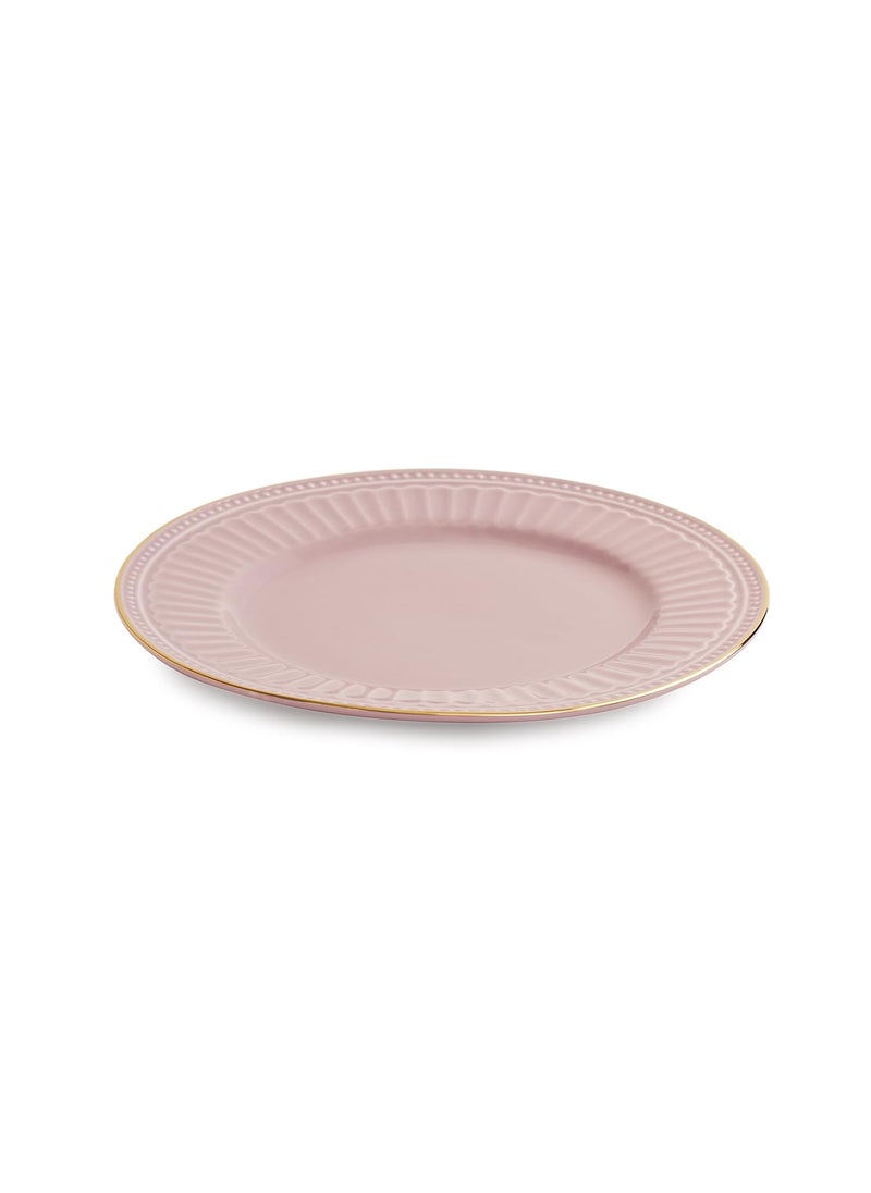 PURE HOME LIVING Set of 2 Light Pink Ceramic Dessert Plates Kitchen Counter Decorative Plates Modern Tableware and Dinnerware Platesuse for Dinner Lunch Breakfast