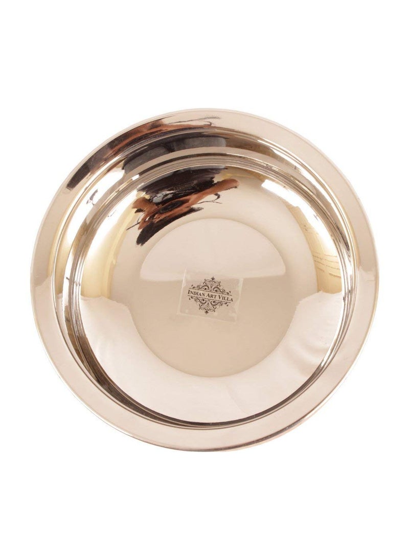 INDIAN ART VILLA 35 X 78 X 35 Handmade Stainless Steel Copper Dish Serving Indian Food Daal Curry Set of 6 Handi Bowl Capacity 1350 ML for use RestaurantGift Item