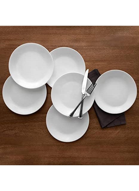 BARCROCK Acrylic Premium Small Round Use Multipurpose Plate for Snacks Food and Salads Dessert Plate 18x18 CM Pack of 6 SNACKPLATEROUNDW7X7P6White