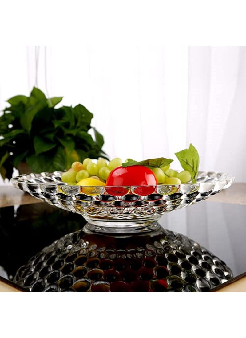 Raghavendra Sarkar Glass Fruit Bowl Plate for Dining Table Beautiful Crystal Decoration Serving Dry Fruits Bowl Set Flower Shaped GiftingDinnerware Servings