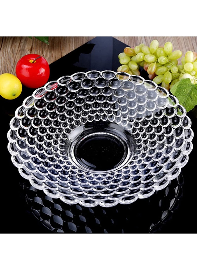 Raghavendra Sarkar Glass Fruit Bowl Plate for Dining Table Beautiful Crystal Decoration Serving Dry Fruits Bowl Set Flower Shaped GiftingDinnerware Servings