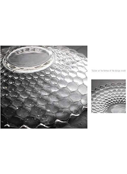 Home Stuffs Glass Fruit Bowl Plate for Dining Table Classic Bubble Design Dry Fruit Chocolate Tray Crystal Decoration Serving Bowl Dessert Plate