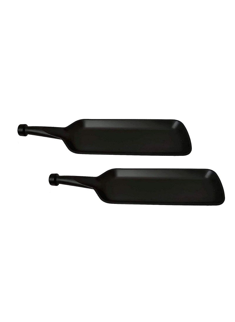 GREENLAND ECOSTRWZ Ecospit Melamine Bat Shape Snacks and Sweets Serving PlatterTray for Home Hotel Restaurant Kitchen Matt Black Pack of 02 2