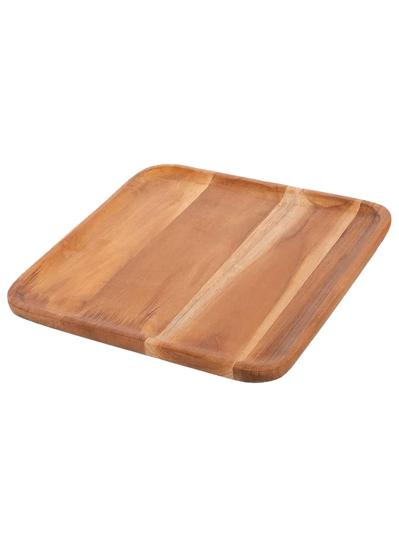 Naayaab Craft Luxury Acacia Wood Handcrafted Square Nested Tray Handmade Serving Platter Size 20 x 20 x 15cm