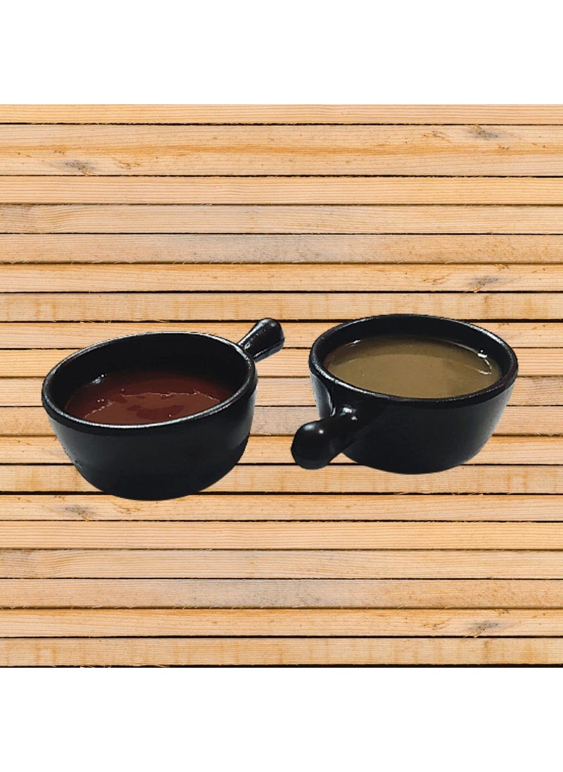 Decor Vibes Melamine Bat Platter for French Fries Momos Paneer Tikka Serving Platter with 2 Dip Bowl Unbreakable Serving Starter Dessert and Snacks PlatterTray Matt Black Combo of 4