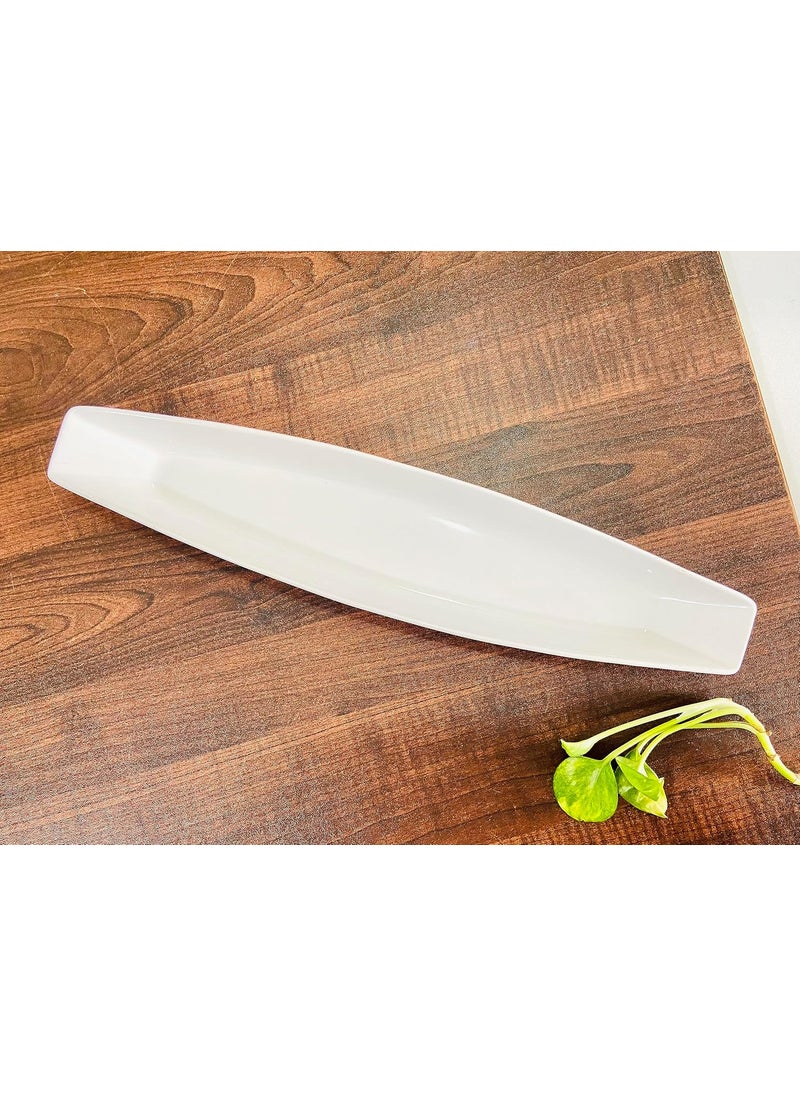 ALTAICA Porcelain Platter with Dip Round Bowl Serving for Snacks Starter Salad Perfect for Modern Kitchen Size 30x65x3 cm