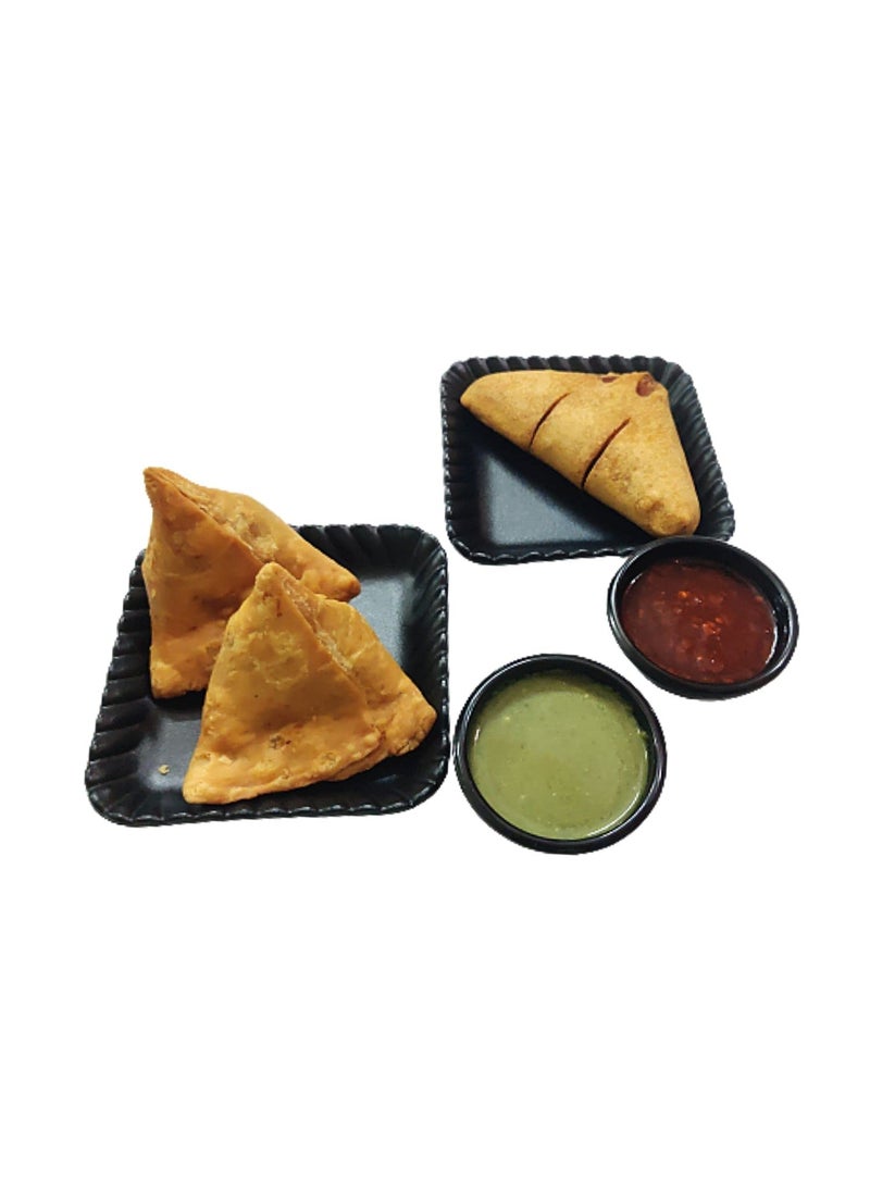 Home Decorise 6 Melamine Platter with 2 Dip Bowl for Spring Rolls French Fries Paneer Tikka Unbreakable Serving Platter for Dessert and Snacks Tray SquareMatt Black Combo Pack of 8