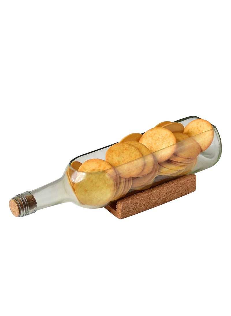 Kavis Upcycled Bottle Serving Platter EcoFriendly Transparent Versatile for Snacks Fruits Starters and Cheese Ideal for Any Occasion