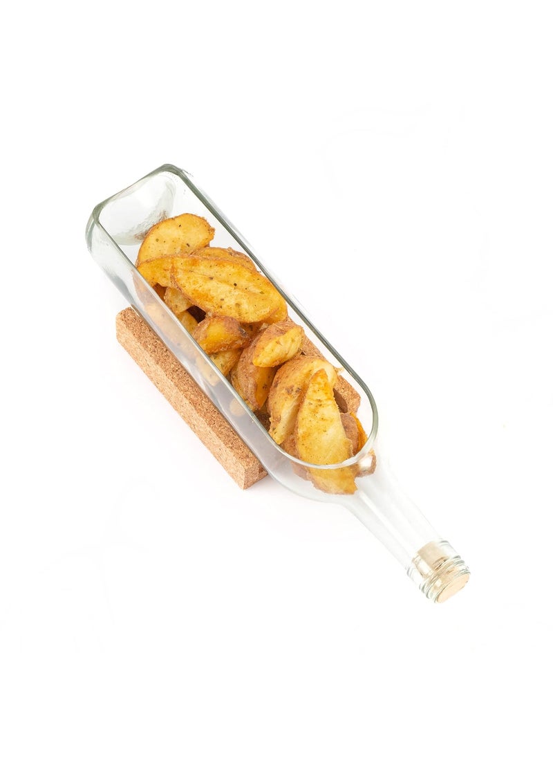 Kavis Upcycled Bottle Serving Platter EcoFriendly Transparent Versatile for Snacks Fruits Starters and Cheese Ideal for Any Occasion