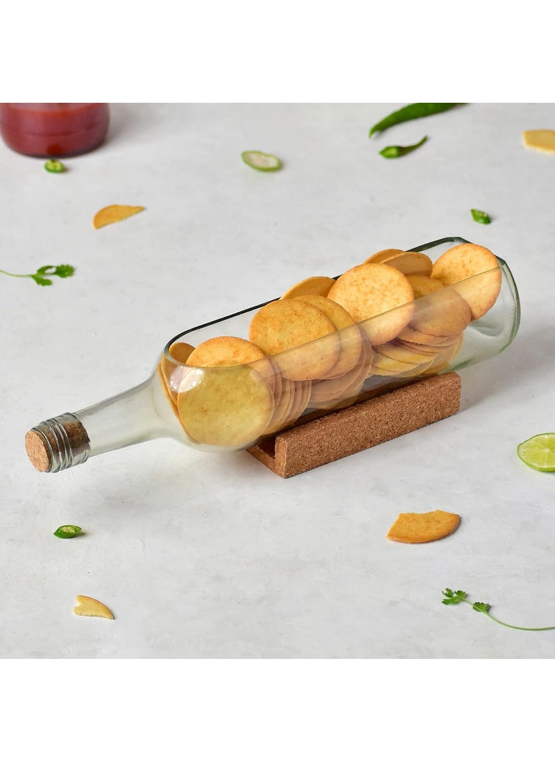 Kavis Upcycled Bottle Serving Platter EcoFriendly Transparent Versatile for Snacks Fruits Starters and Cheese Ideal for Any Occasion